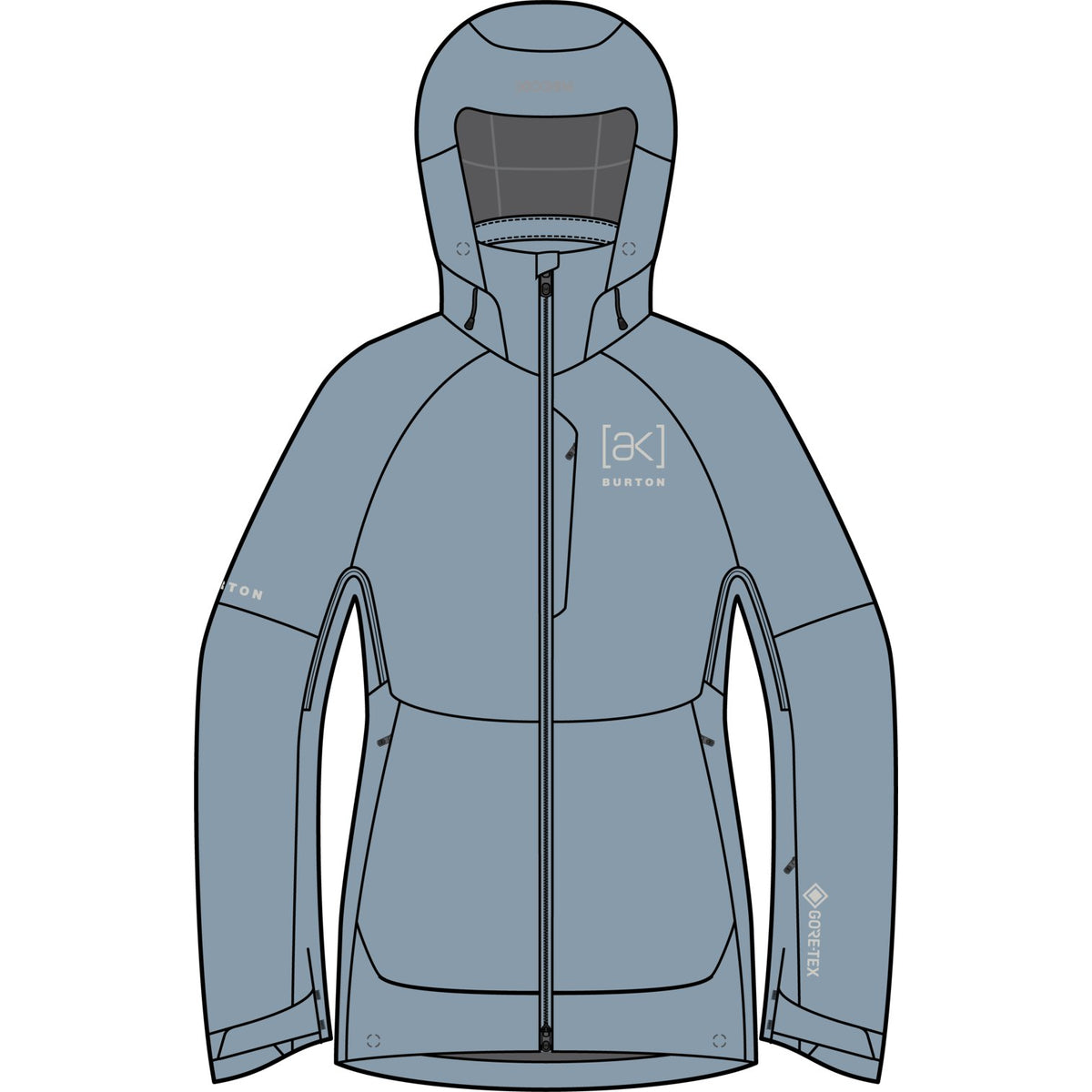 Womens [Ak] Kimmy Gore-Tex 3L Stretch Snowboard Jacket Airstream Blue - Image 4