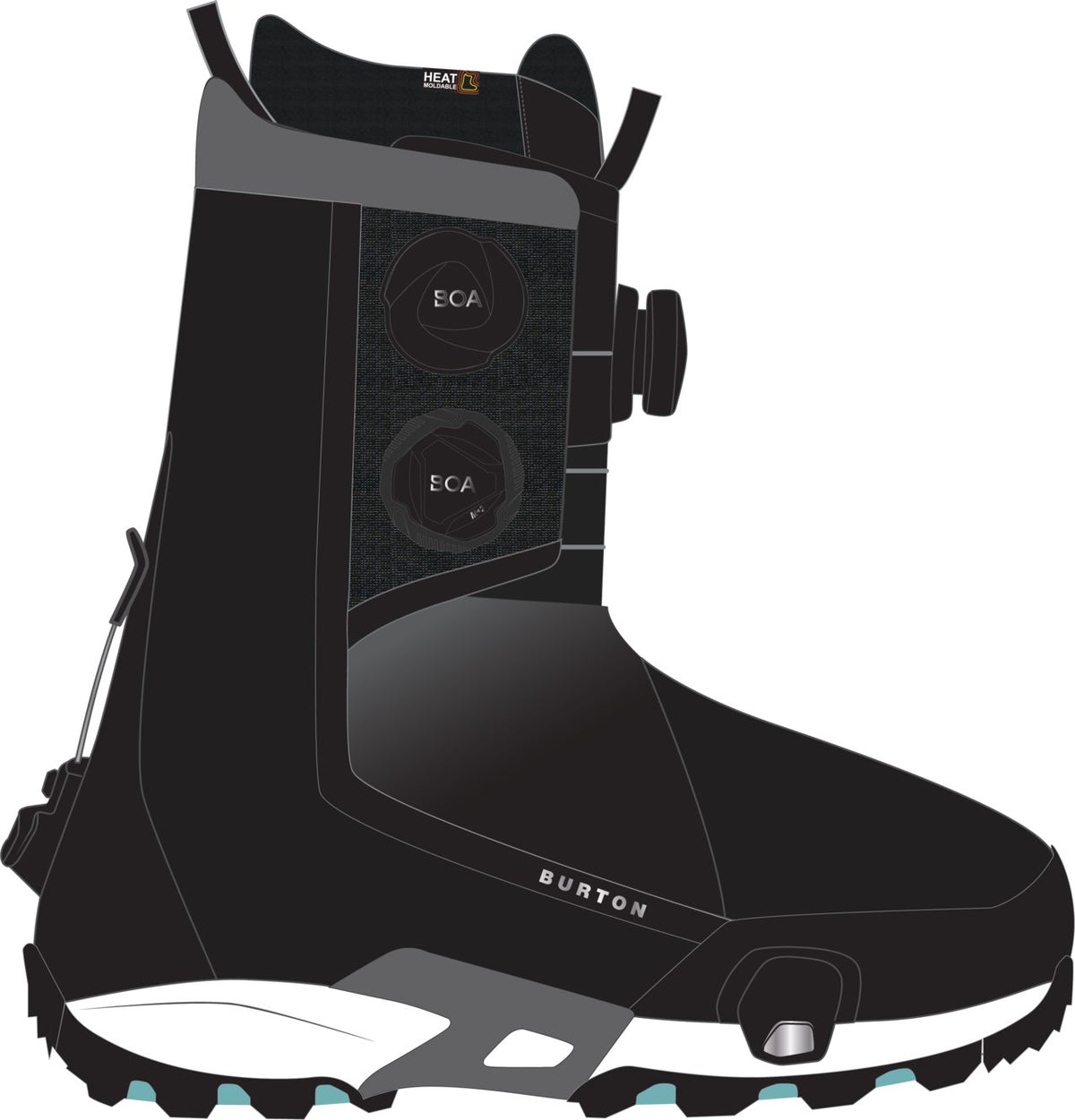 Mens Highshot X Pro Step On Wide Snowboard Boots Black - Image 4