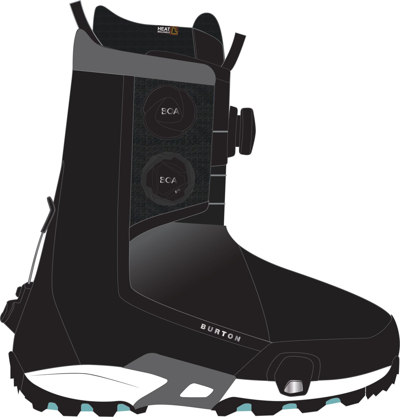 Mens Highshot X Pro Step On Wide Snowboard Boots Black - Image 4