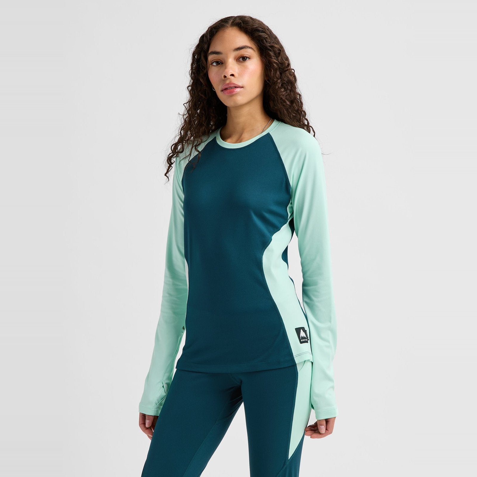 Womens Synthetic Midweight Base Layer Crew Atlantic Teal/Spring Frost - Image 4