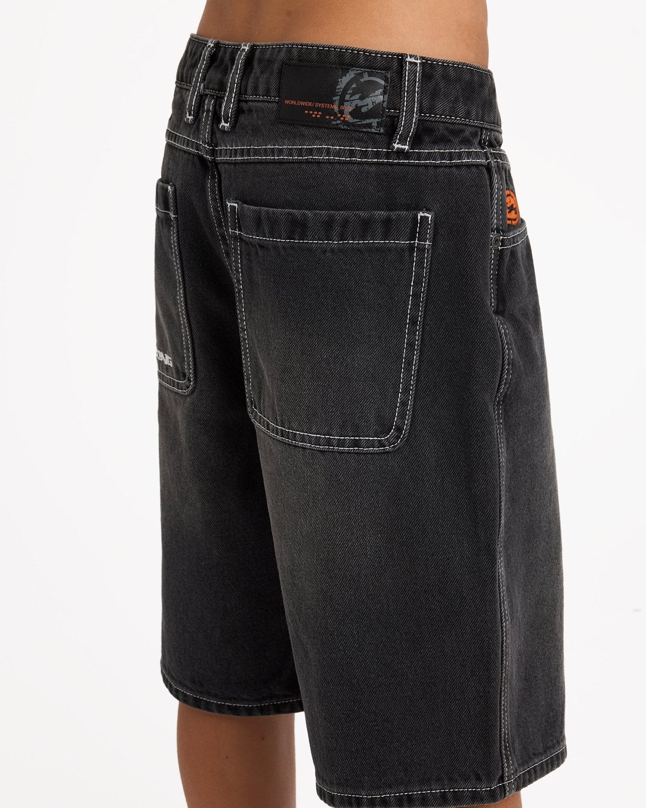 Boys Spec Denim Shorts Black - Image 4