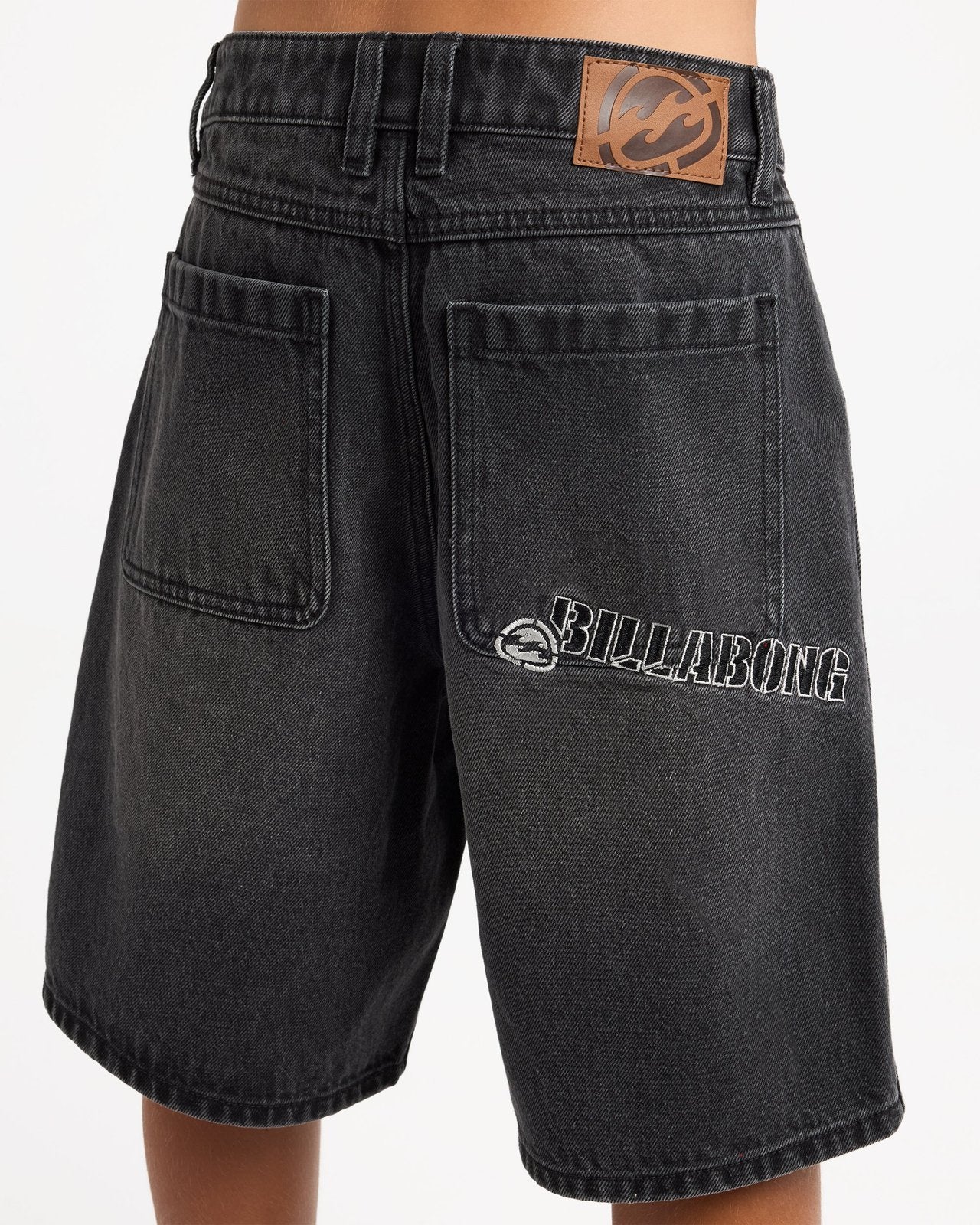 Boys Spec 73 Baggy Denim Shorts Black - Image 4