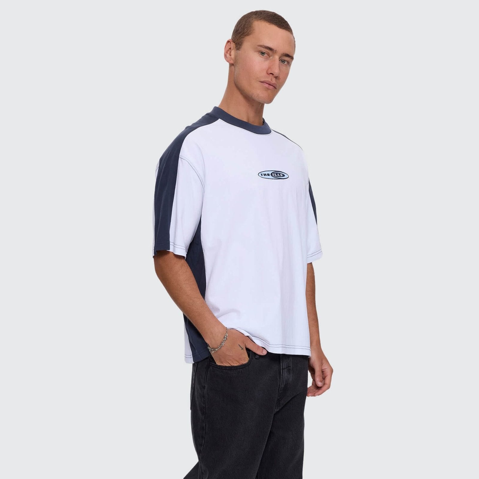 Mad Dogs Box Crop Panel Tee White - Image 5