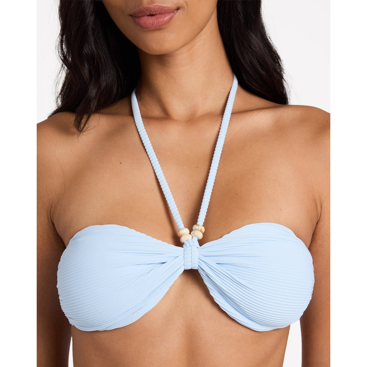 Womens Tanlines Halter Bandeau Bikini Top Cool Blue - Image 5