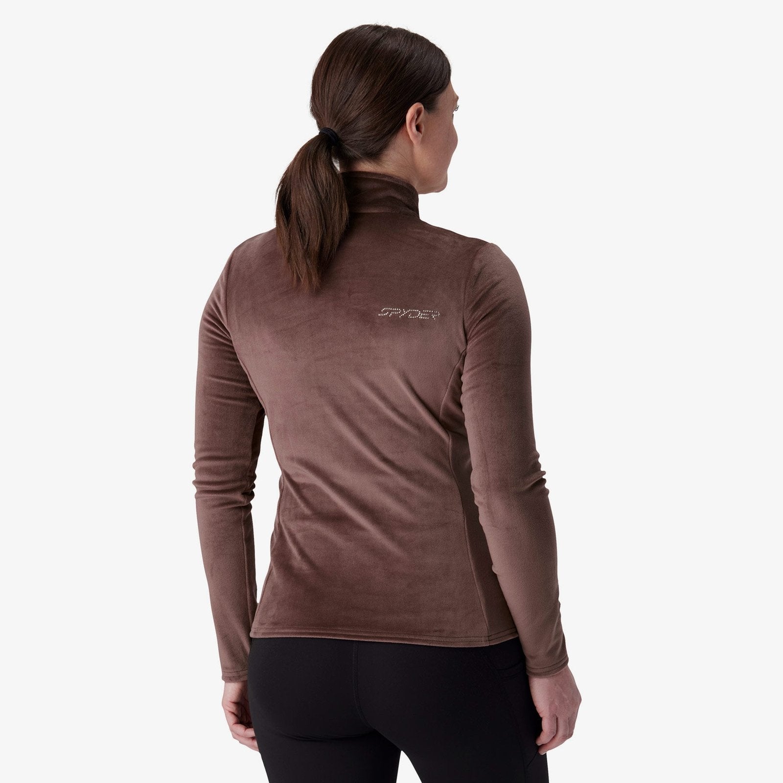 Womens Shimmer Bug Half Zip Mocha - Image 5