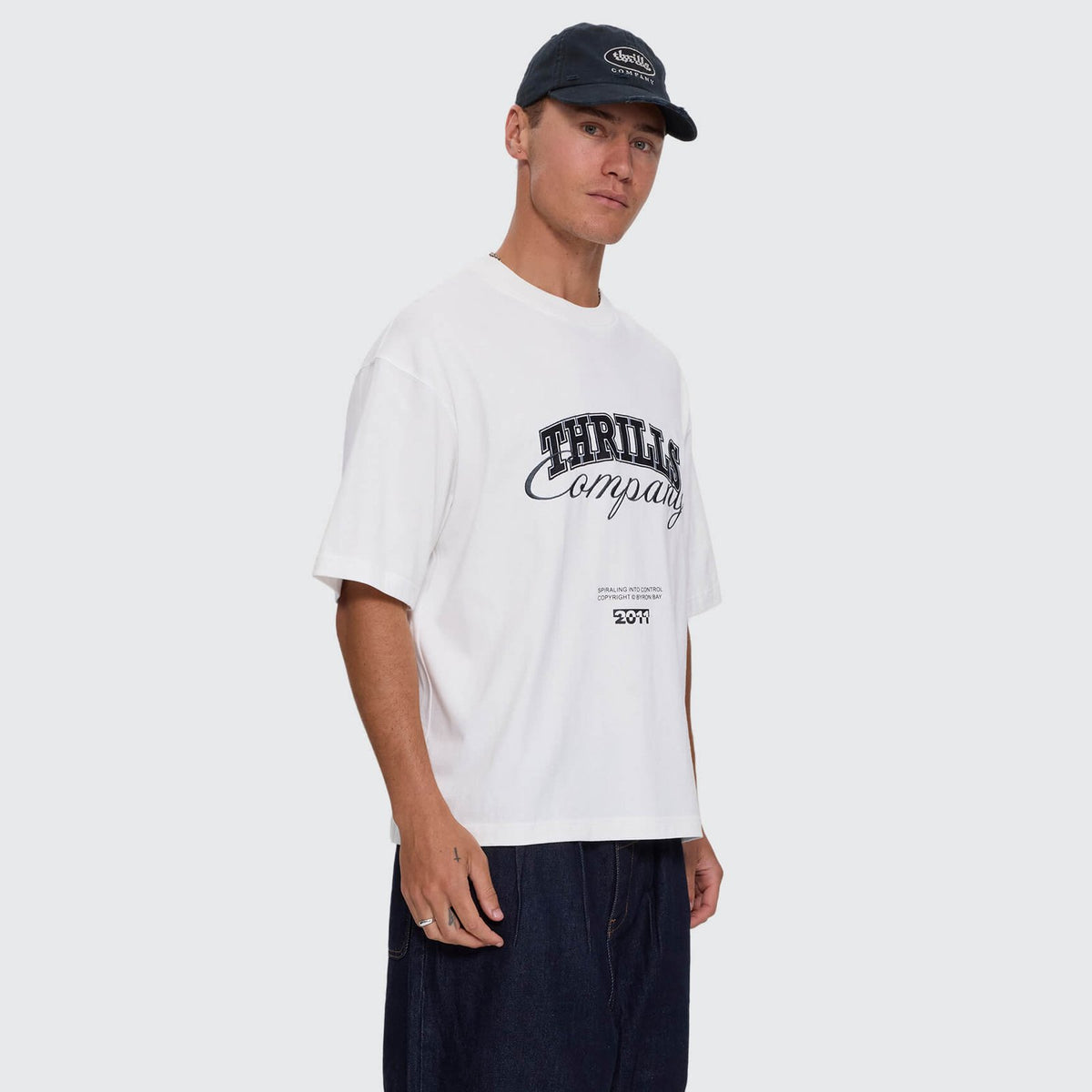 Spiraling Box Crop Tee Dirty White - Image 5
