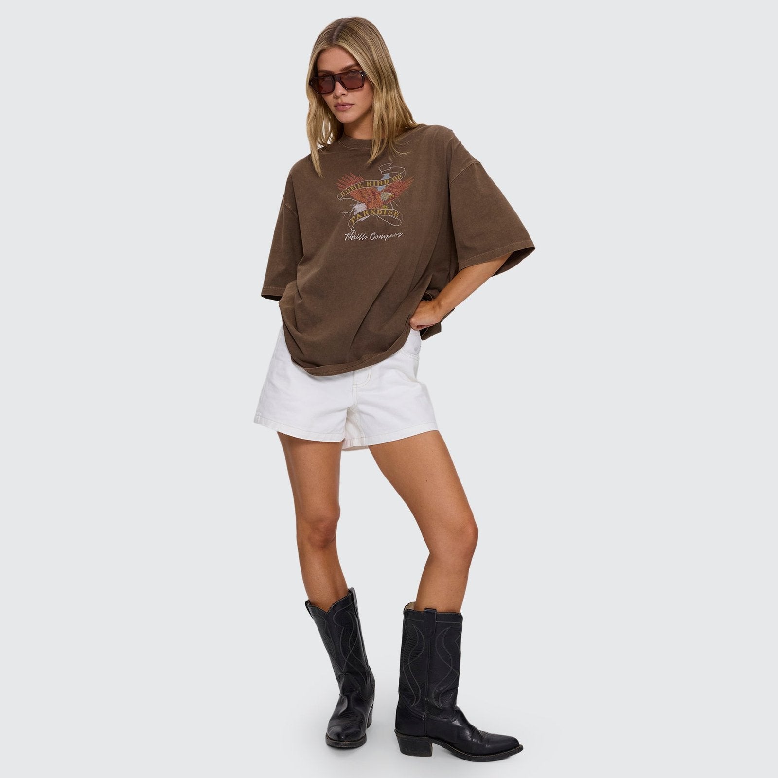 Banner Of Strength Oversized Tee Cocoa - Image 5