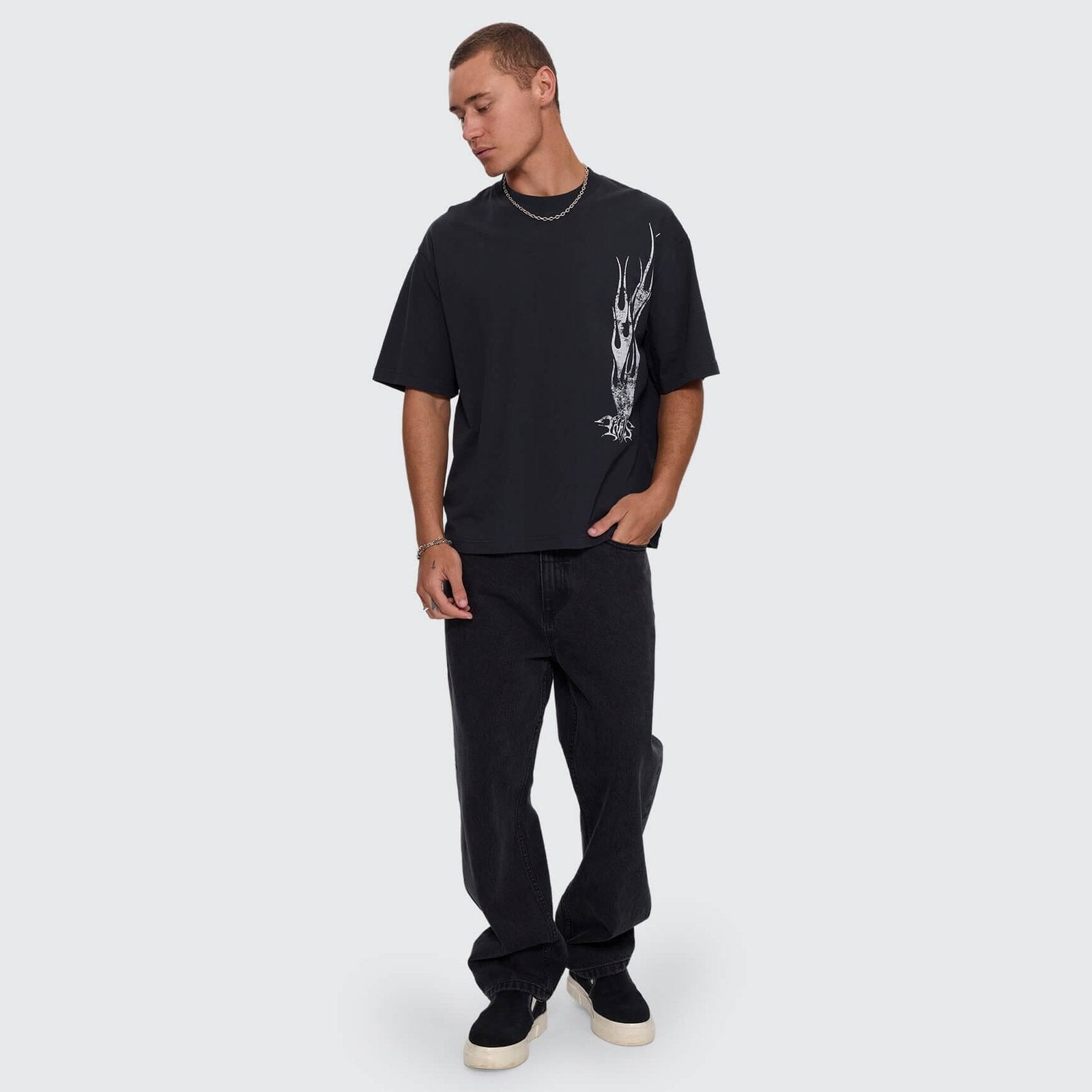 Matter Of Flame Box Crop Tee Faded Black - Image 5