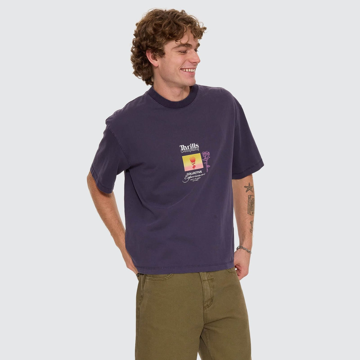 Collective Experiences Box Crop Tee Graphite - Image 5