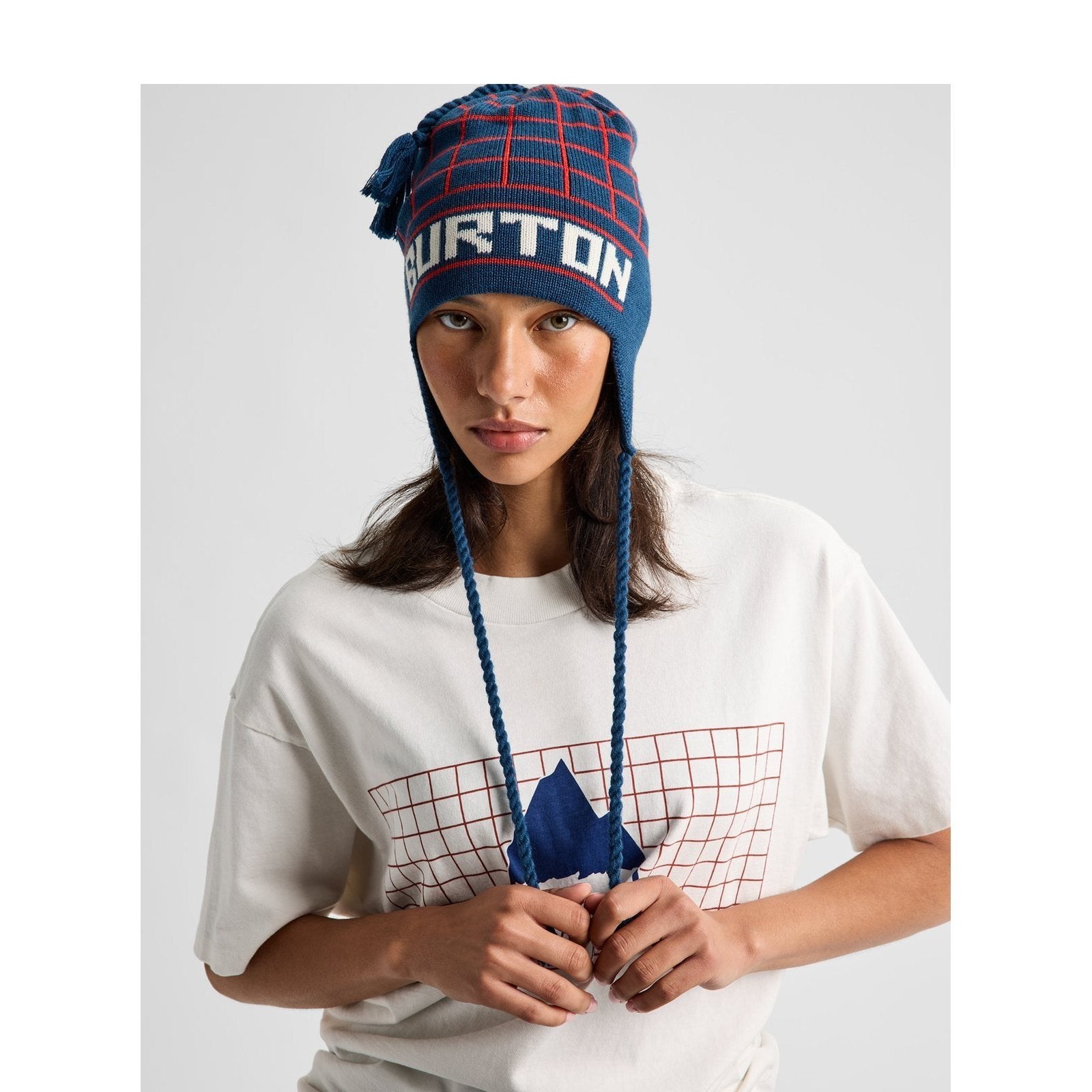 50Th 80'S Earflap Beanie Selvedge Blue / Performer Red / Stout White - Image 5