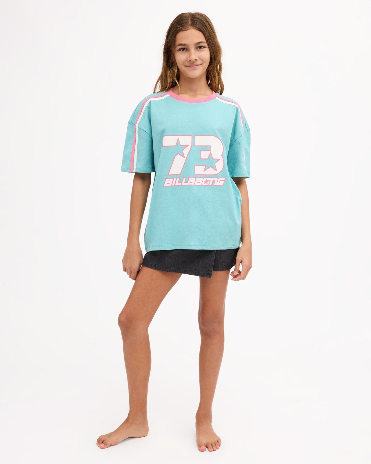 Girls Billa Star Oversized T-Shirt Misty Blue - Image 5