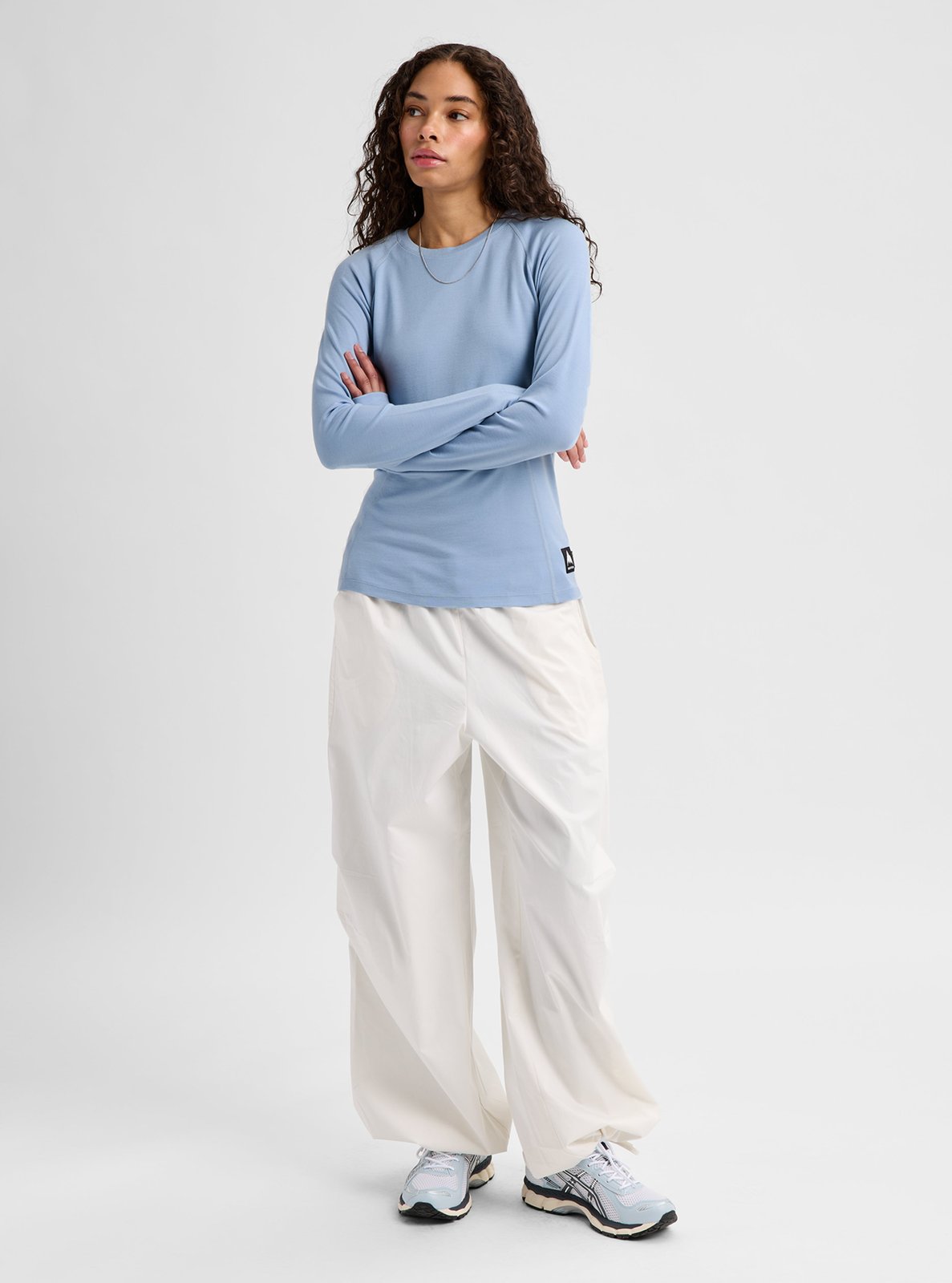 Womens Merino Blend Midweight Base Layer Crew Airstream Blue - Image 5