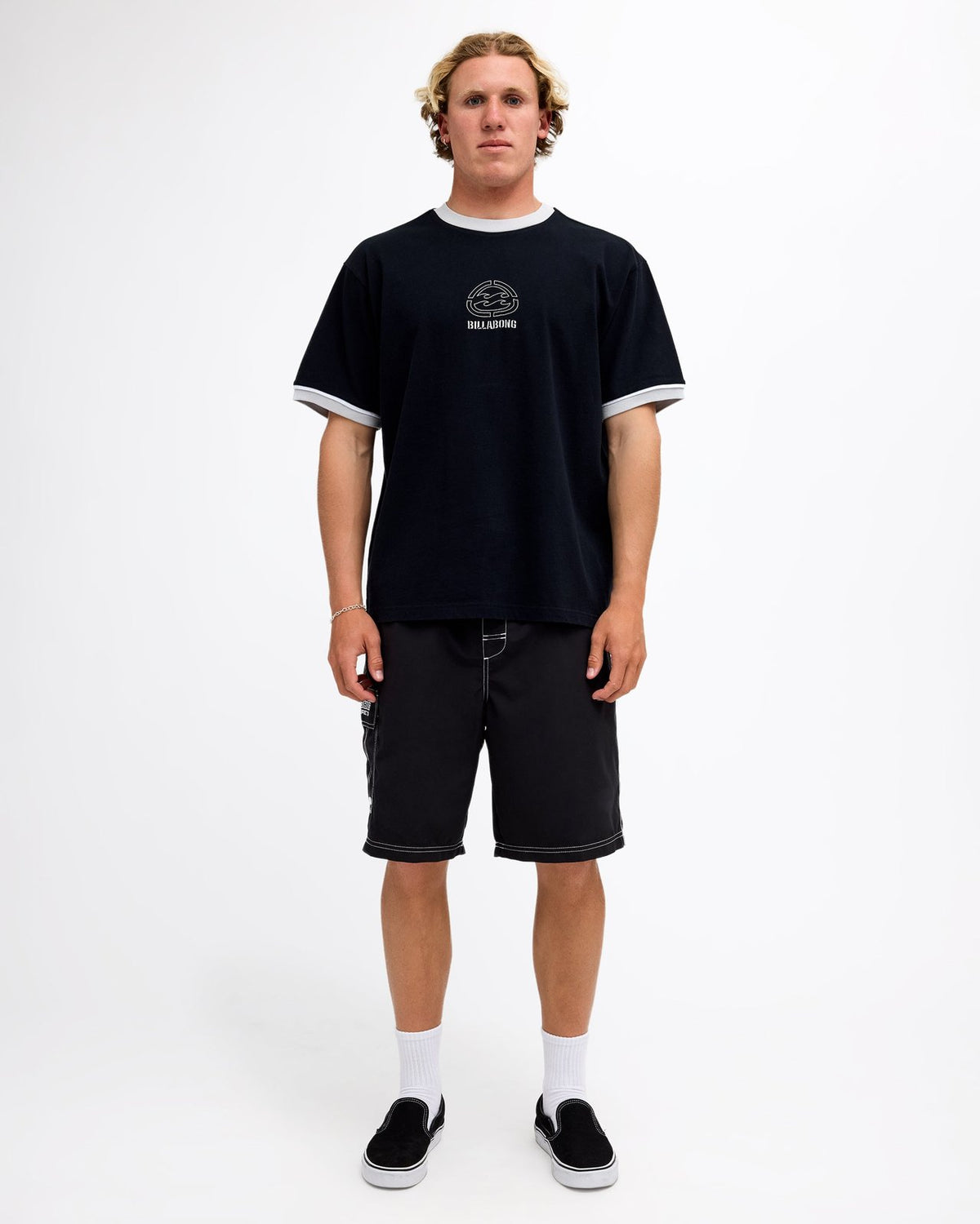 Mens Spec 73 Bio Ringer T-Shirt Black - Image 5