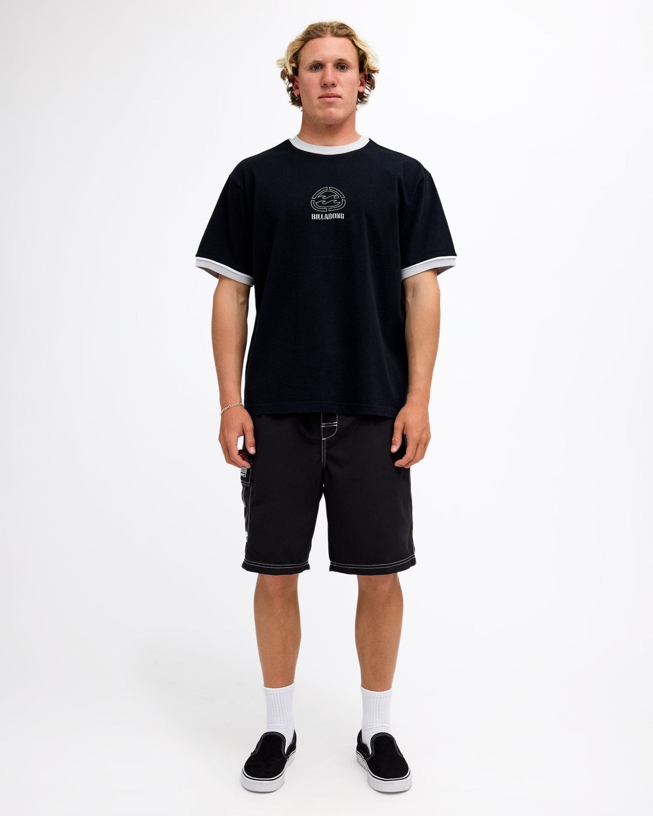 Mens Spec 73 Bio Ringer T-Shirt Black - Image 5