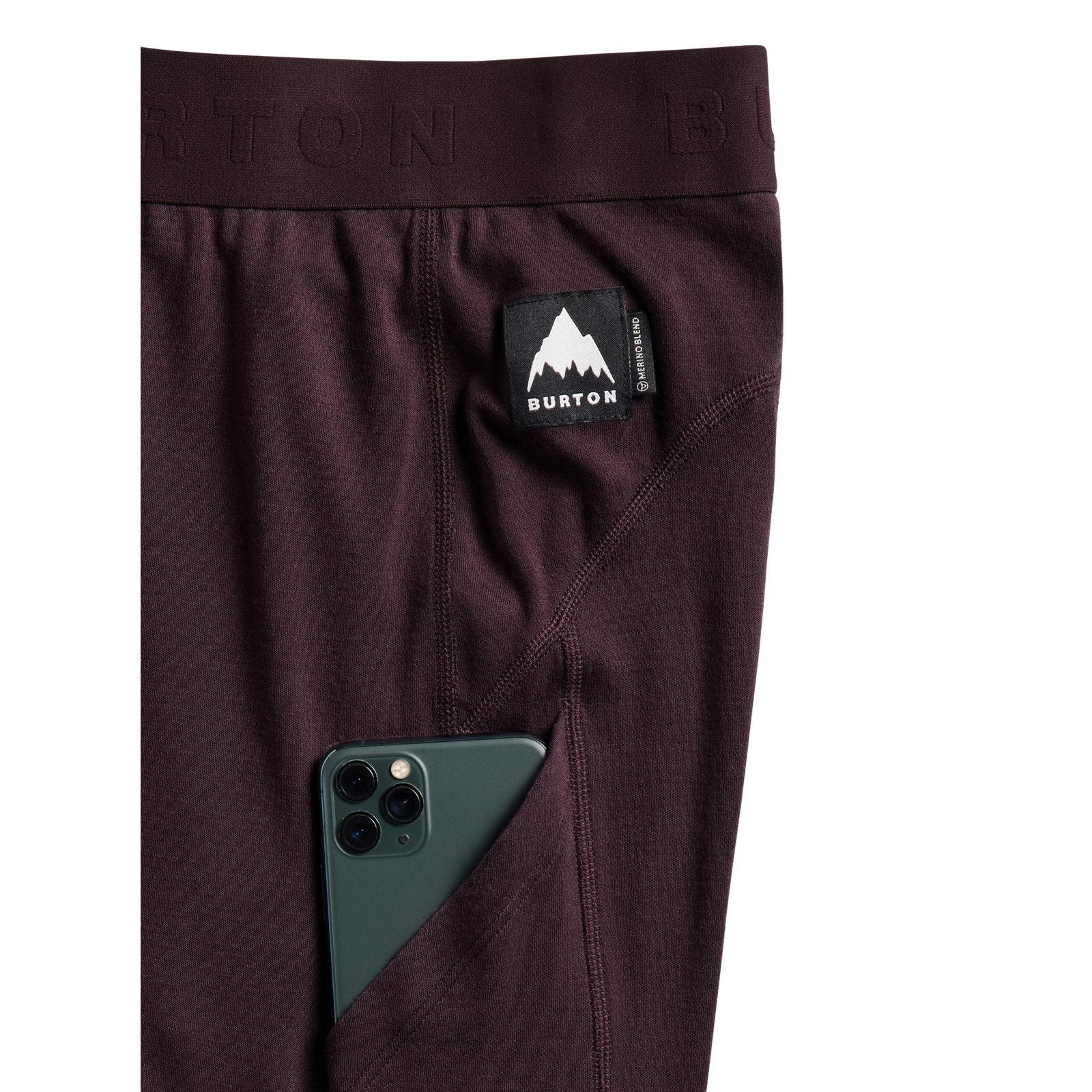 Mens Merino Blend Midweight Base Layer Pants Bear Hug Brown - Image 5