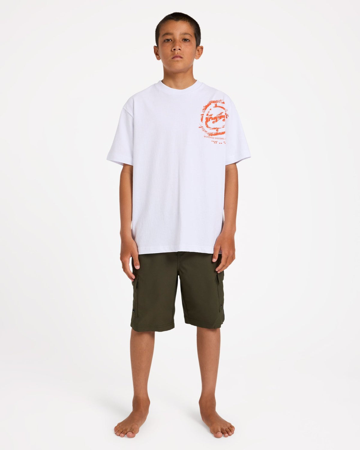 Boys Throw On 3.0 18" Black / Grey Board Shorts Forest - Image 5
