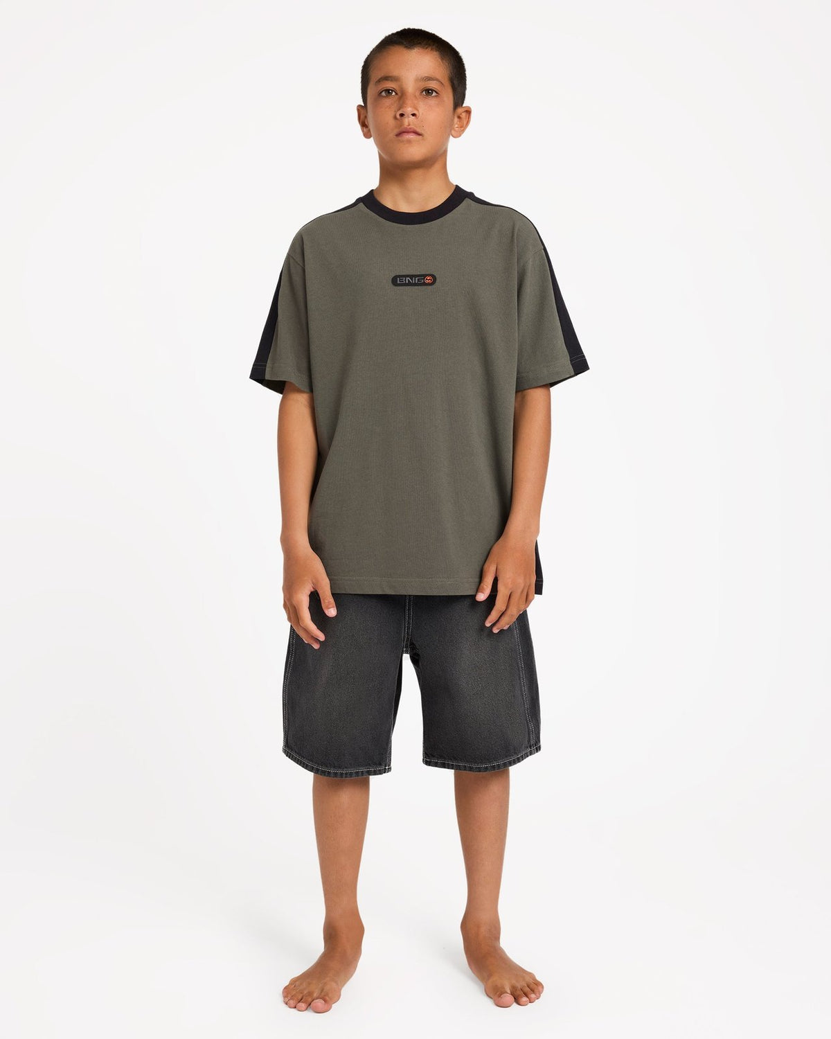 Boys Spec Denim Shorts Black - Image 5