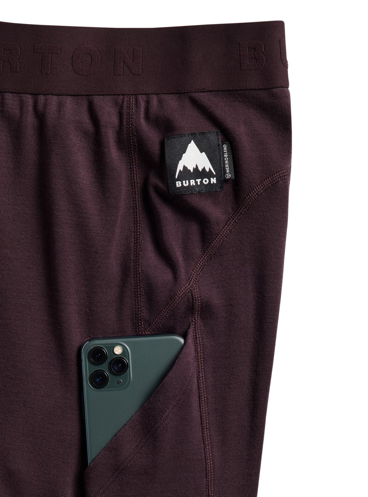 Mens Merino Blend Midweight Base Layer Pants Bear Hug Brown - Image 5
