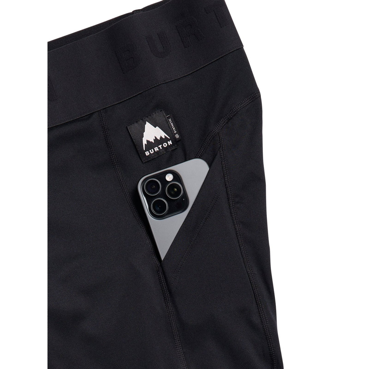 Womens Synthetic Midweight Base Layer Pants True Black - Image 5
