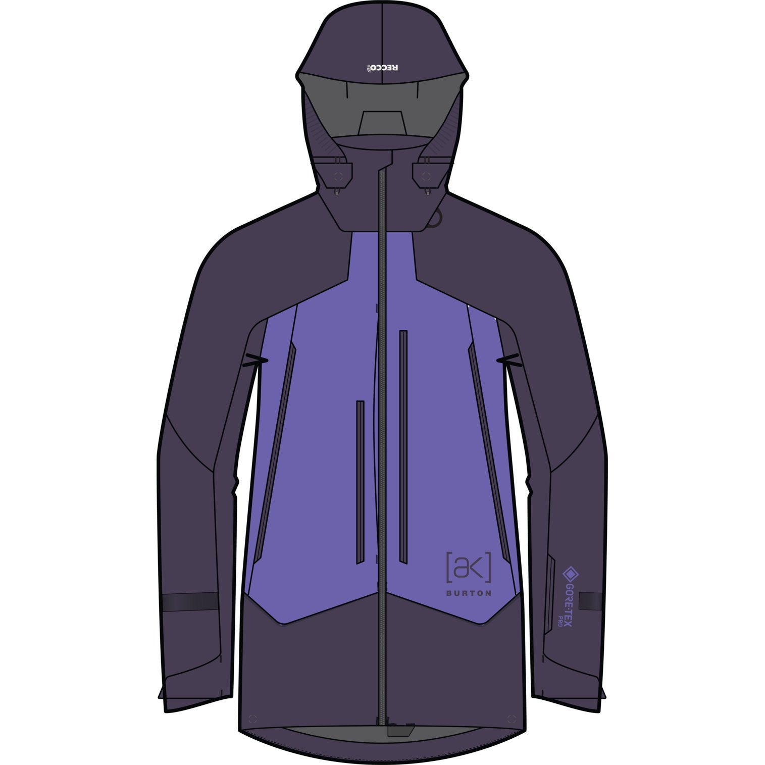 Womens [Ak] Acamar Gore-Tex Pro 3L Jacket Nightshade Purple / Purple Voltage - Image 5