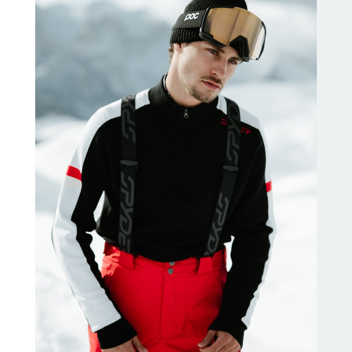 Mens Verbier Quarter Zip Sweater Black - Image 6