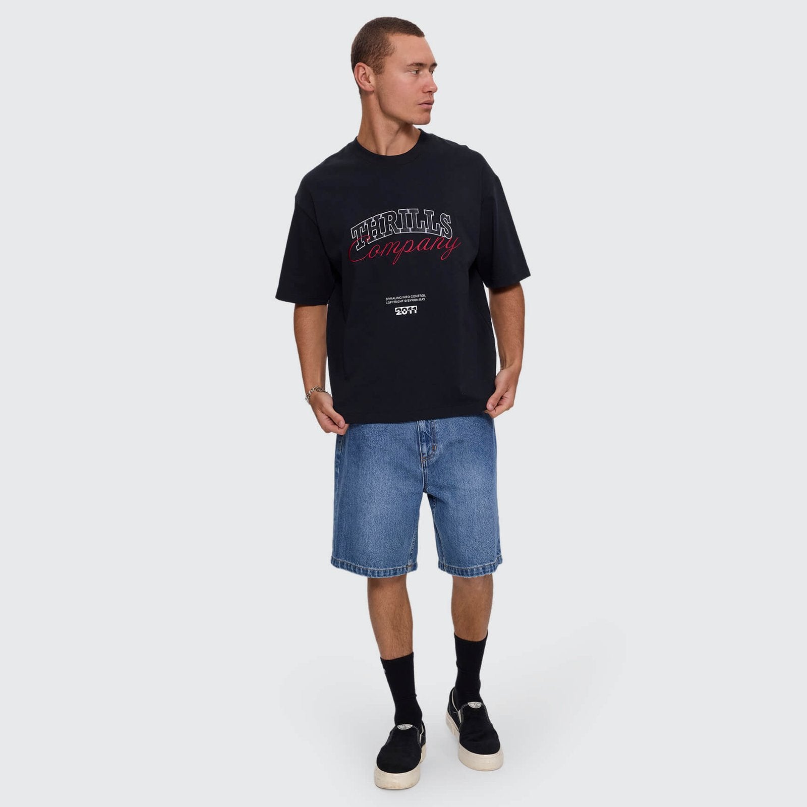 Spiraling Box Crop Tee Washed Black - Image 6