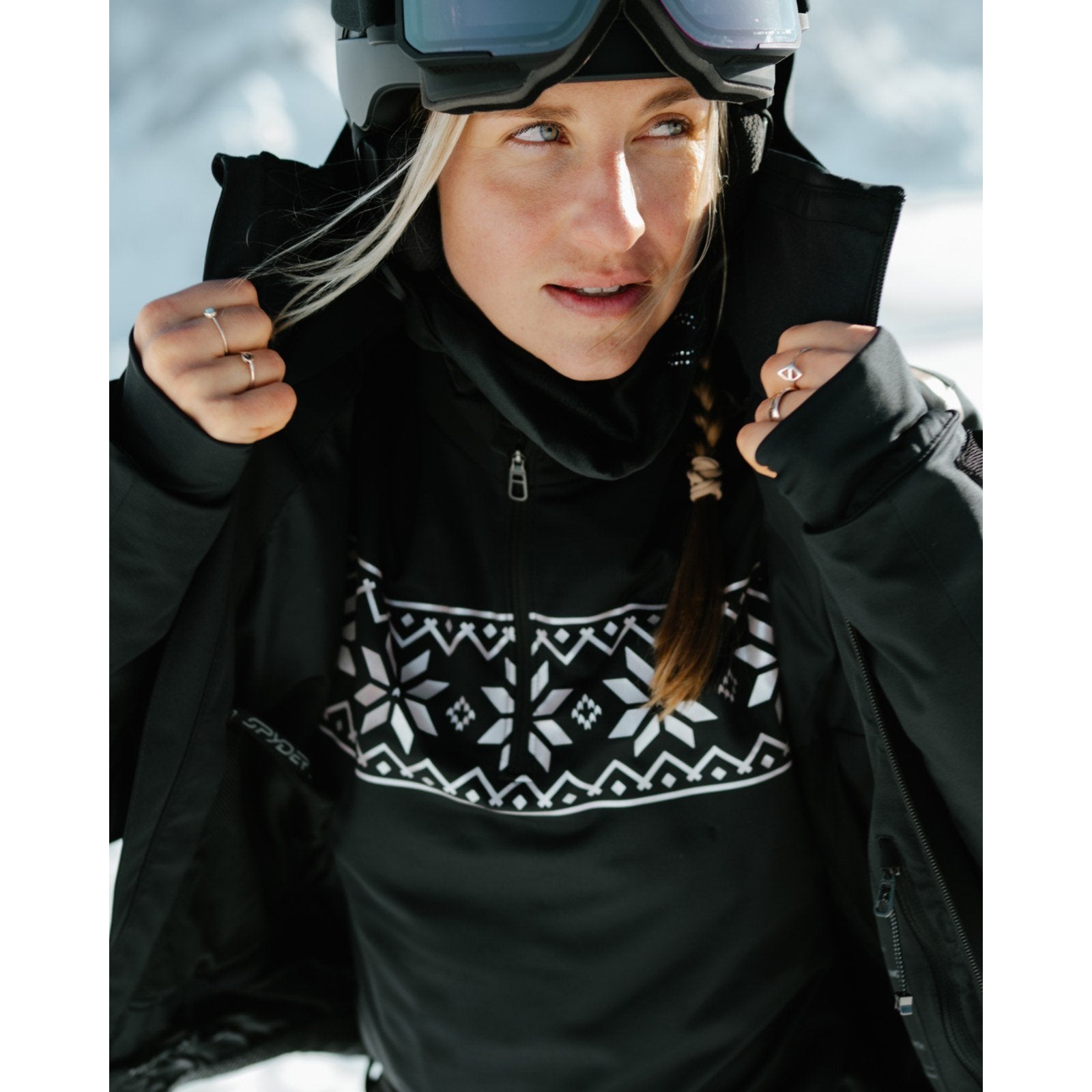 Womens Vivid Quarter Zip Skivvy Black2 - Image 6