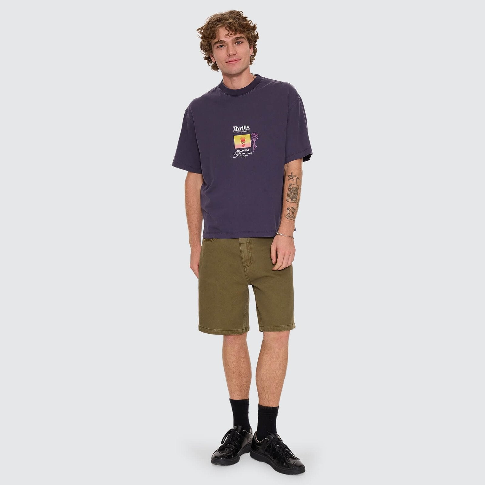 Collective Experiences Box Crop Tee Graphite - Image 6