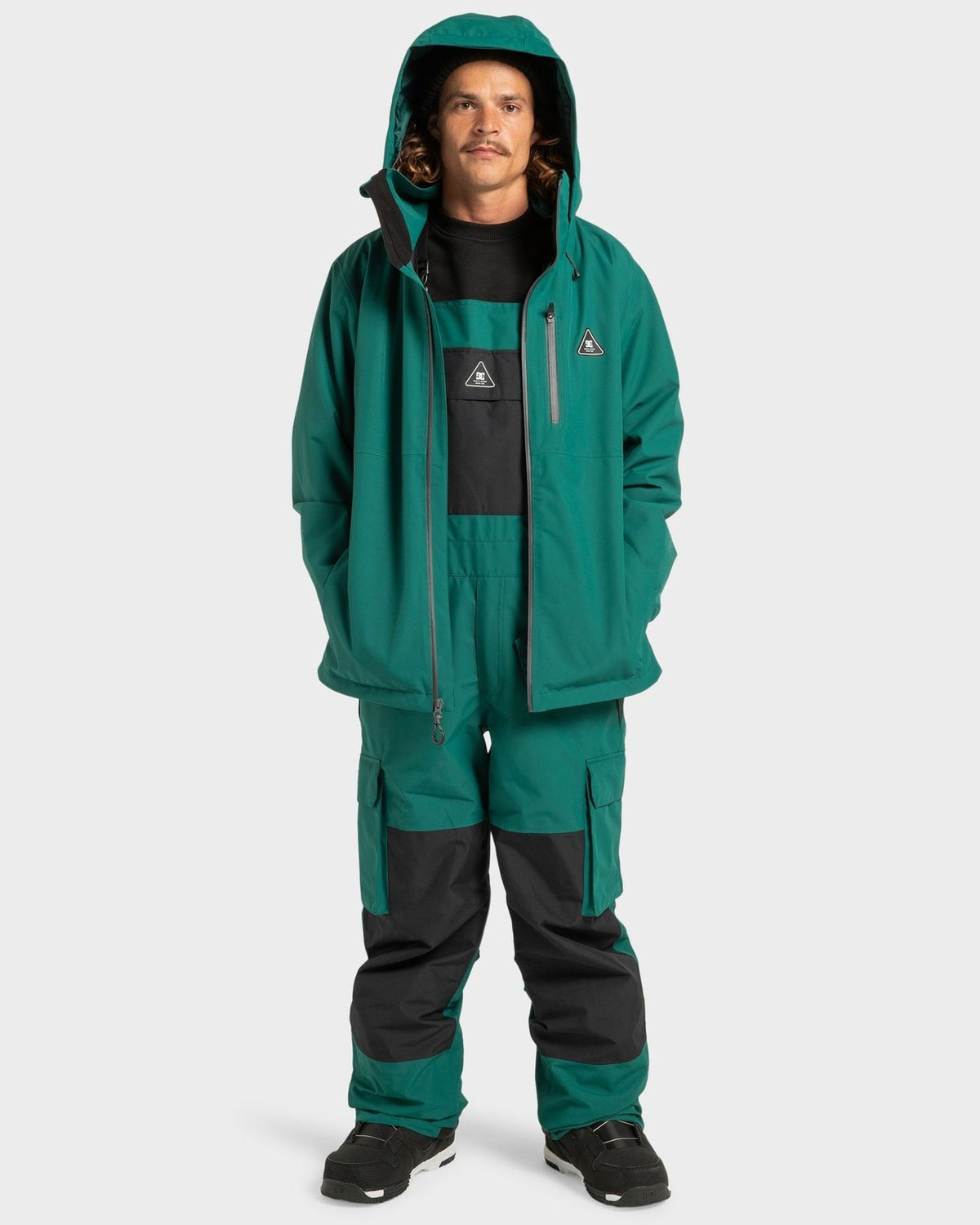 Mens Basis 30K Snowboard Jacket Deep Teal - Image 6