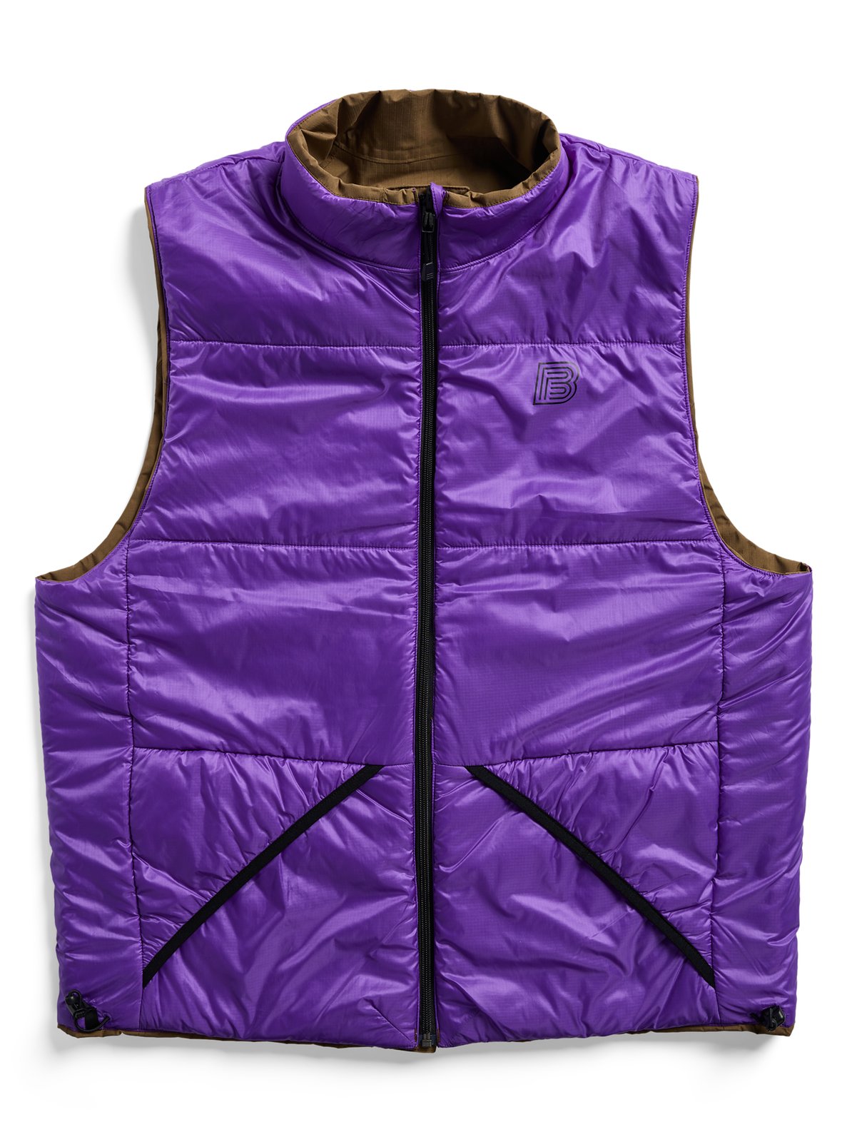 Mens Reversible Insulated Vest Earth Ship Brown - Image 6