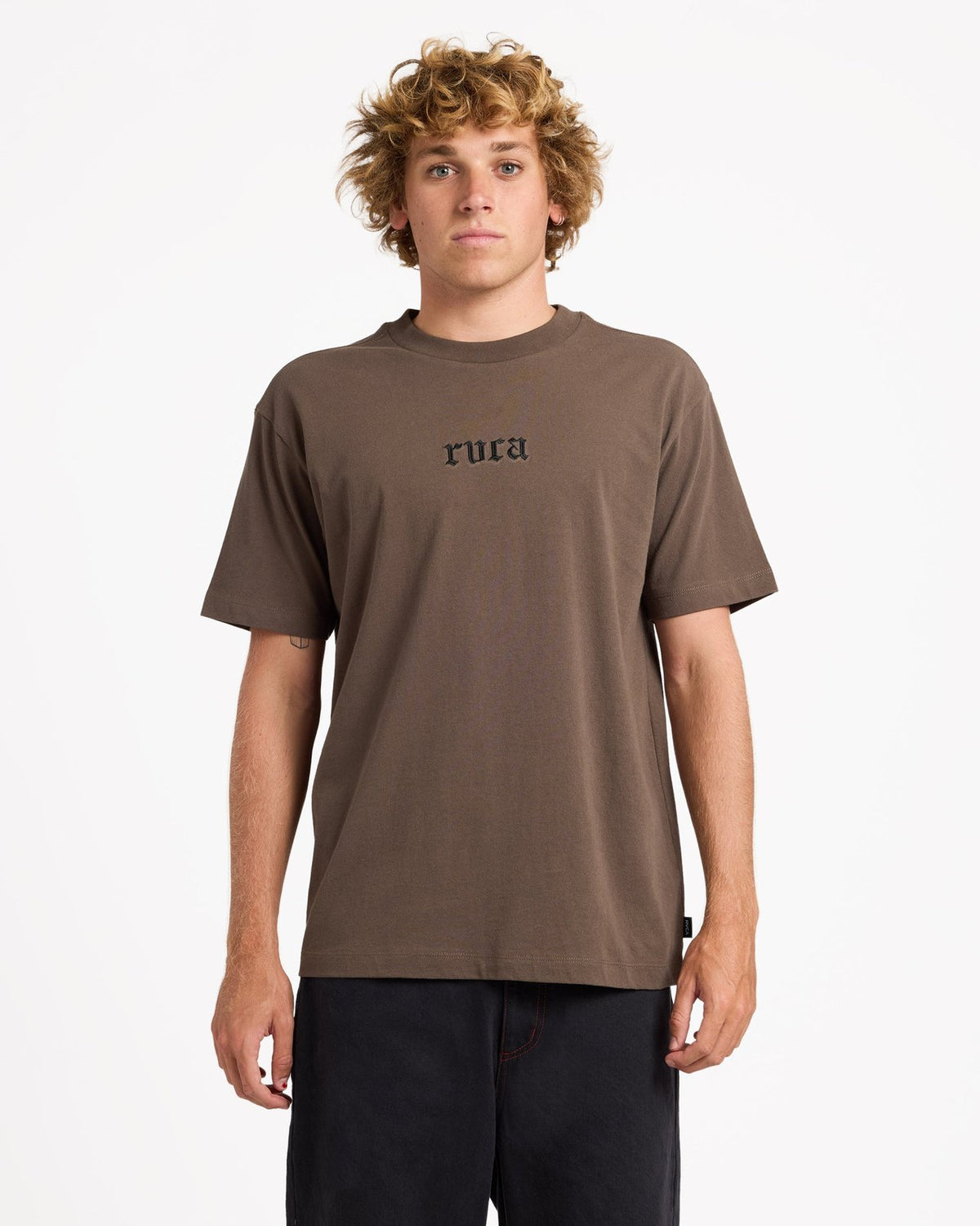 Mens Old T-Shirt Chocolate - Image 6