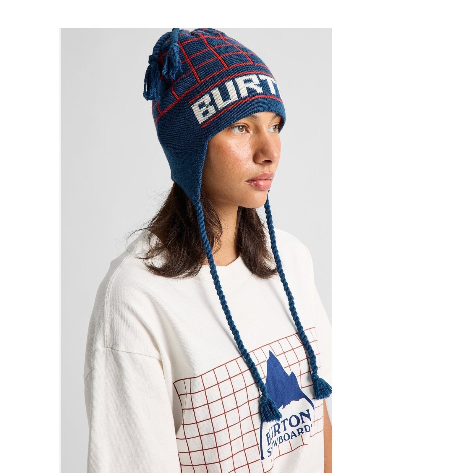 50Th 80'S Earflap Beanie Selvedge Blue / Performer Red / Stout White - Image 6
