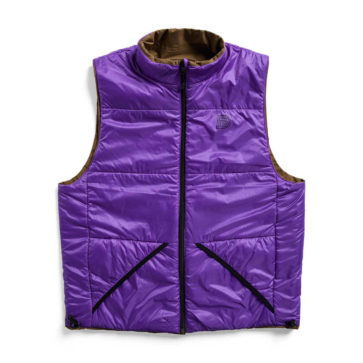 Mens Reversible Insulated Vest Earth Ship Brown - Image 6