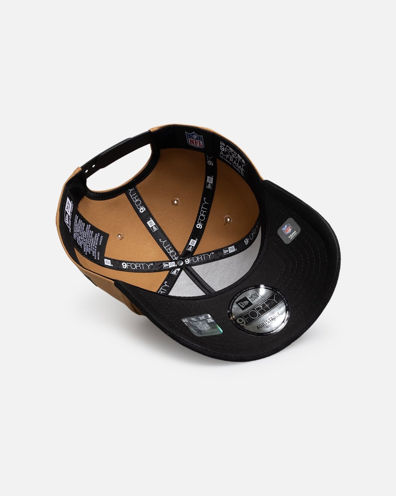 Las Vegas Raiders 9FORTY A-Frame Snapback - Wheat Black Suede - Image 6