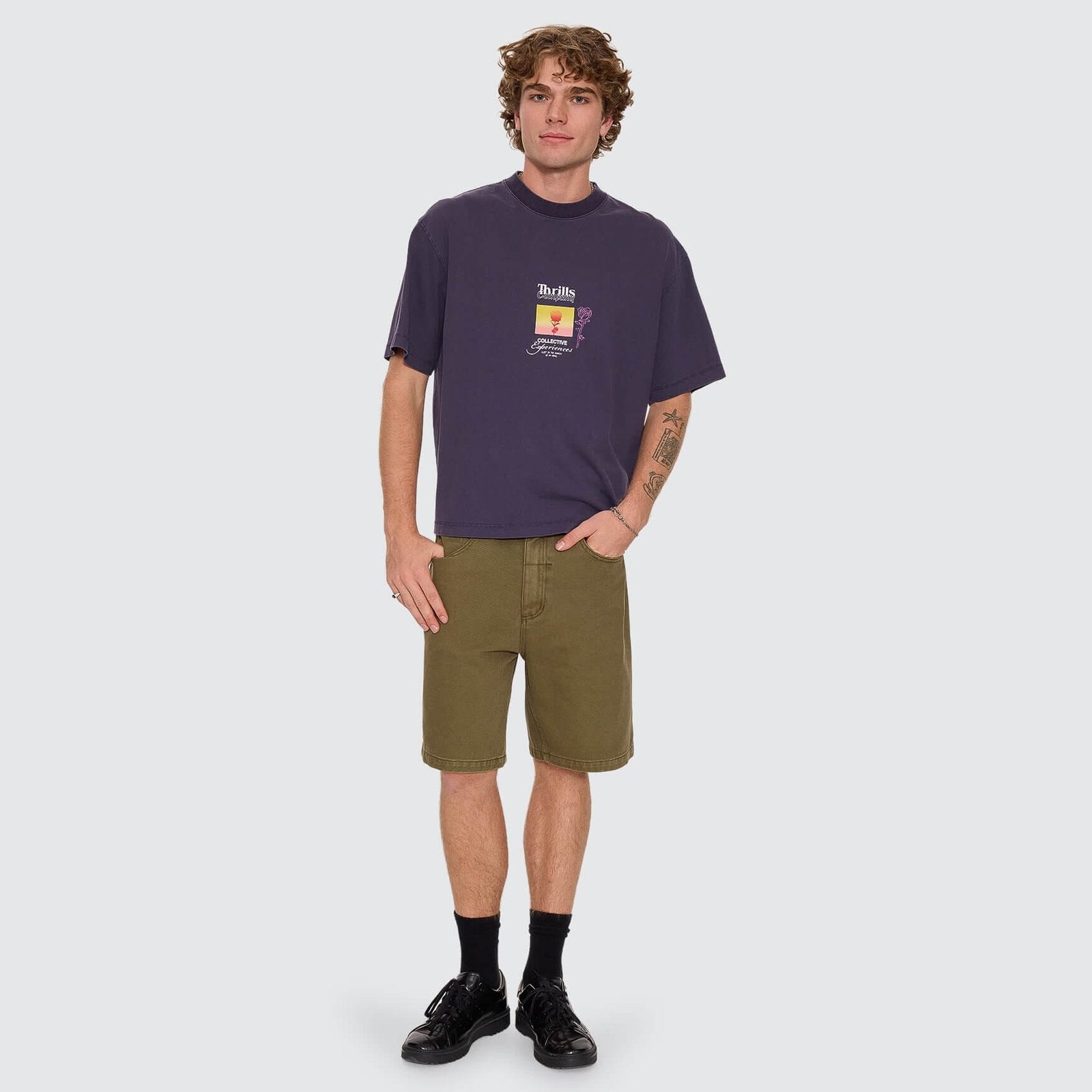Collective Experiences Box Crop Tee Graphite - Image 7