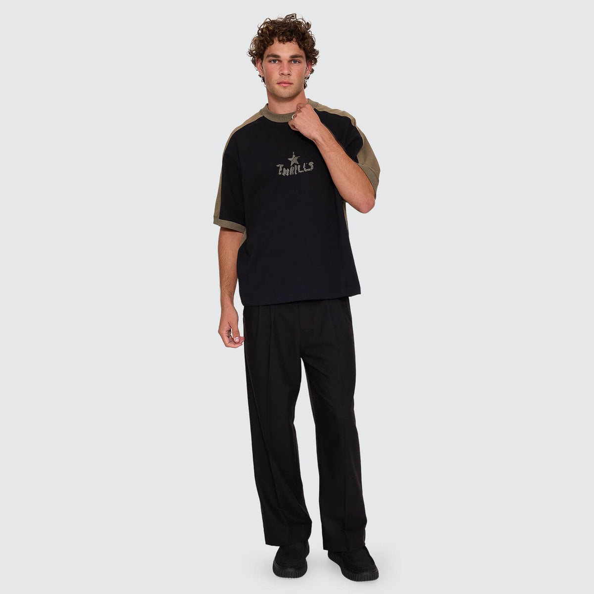 New Ways Of Living Box Crop Panel Tee Black - Image 7