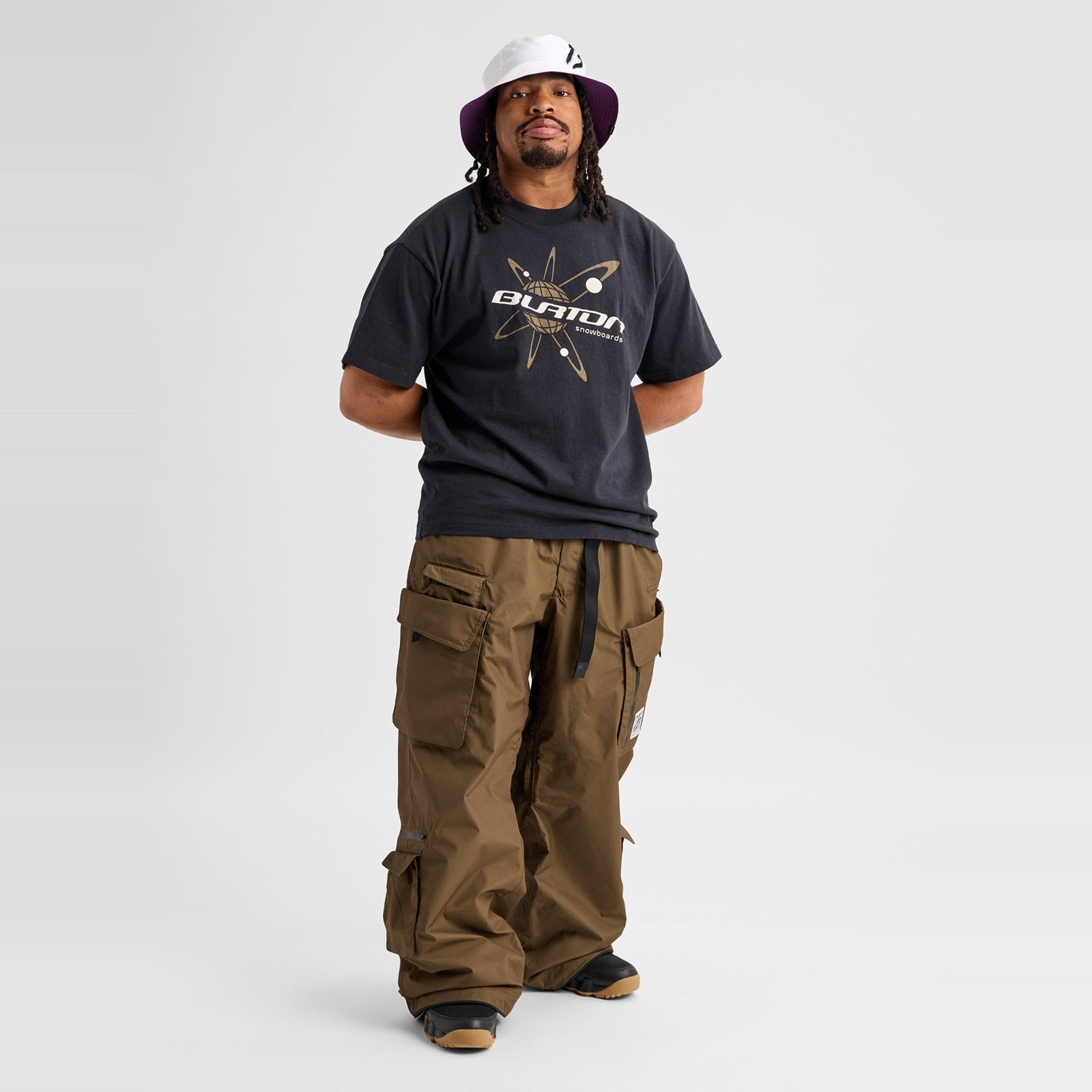 Mens 2L Baggy Cargo Pants Earth Ship Brown - Image 7
