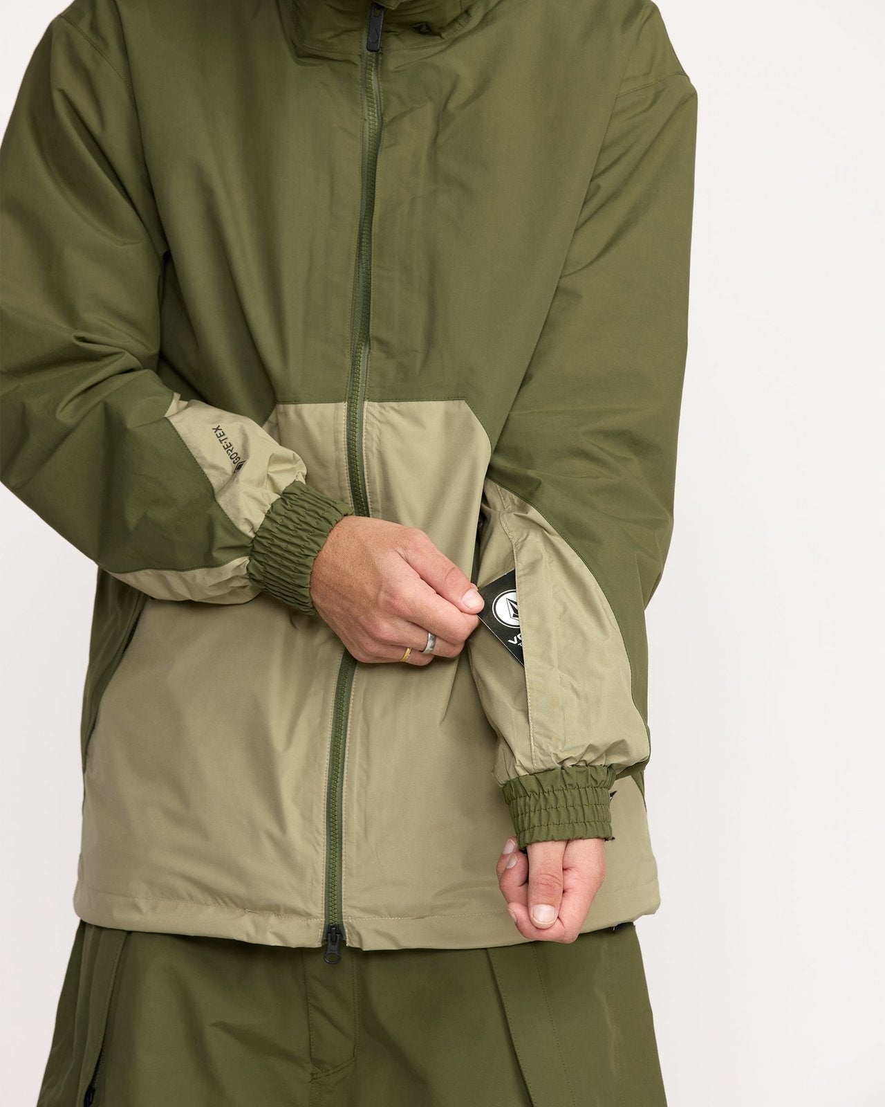 Mens Longo Gore-Tex Jacket Dark Olive - Image 7