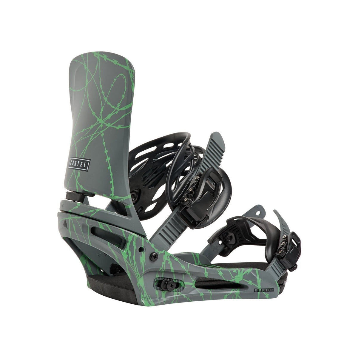 Mens Cartel Re:Flex Snowboard Bindings Gray / Green Voltage - Image 7