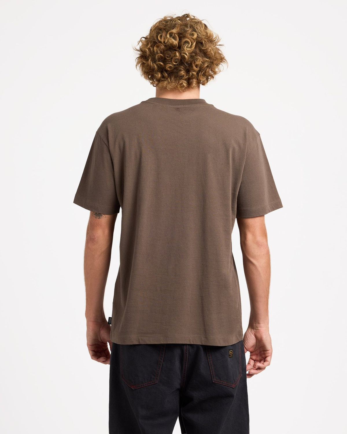Mens Old T-Shirt Chocolate - Image 7