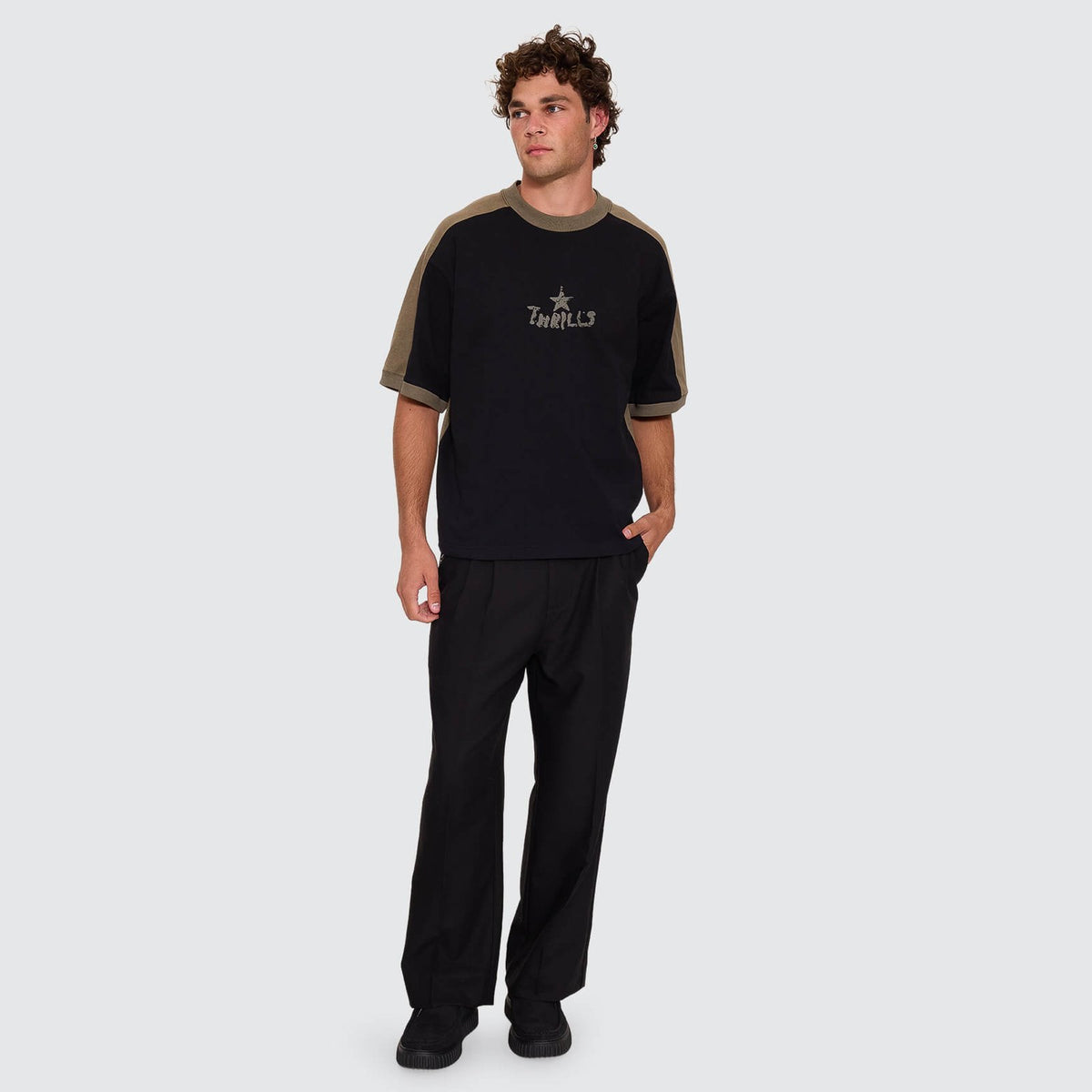 New Ways Of Living Box Crop Panel Tee Black - Image 8