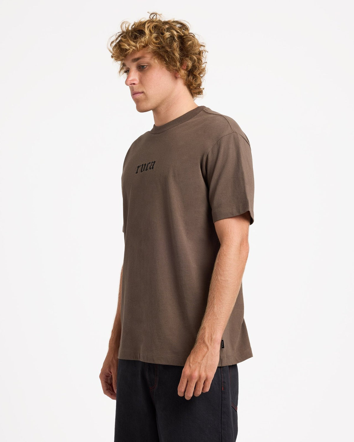 Mens Old T-Shirt Chocolate - Image 8