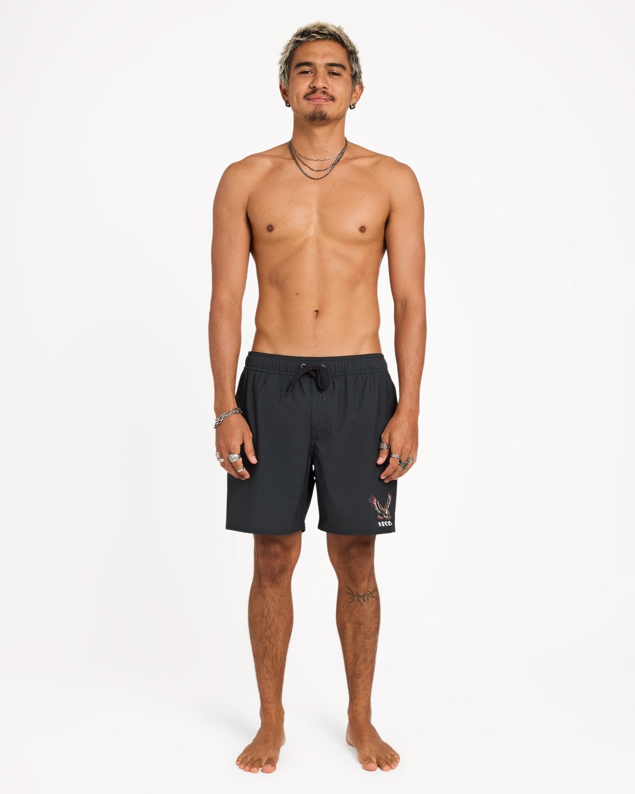 Mens Trad Eagle Boardshorts Pirate Black - Image 8