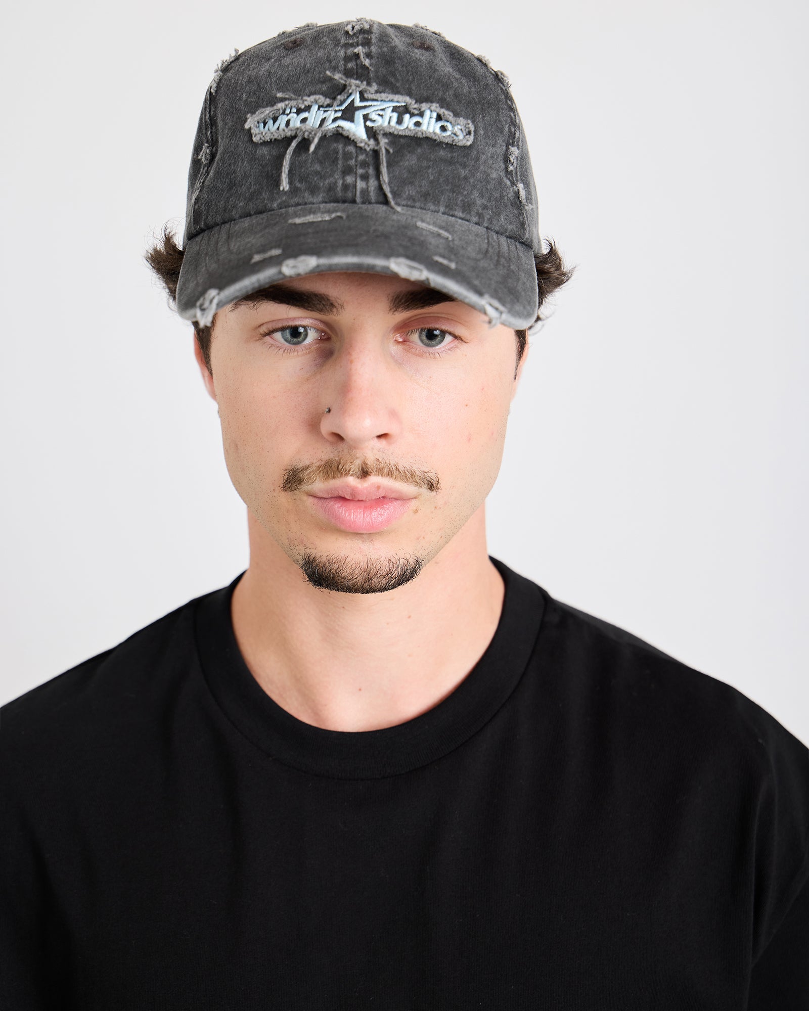 Stxr Distressed Cap Washed Black - Image 1