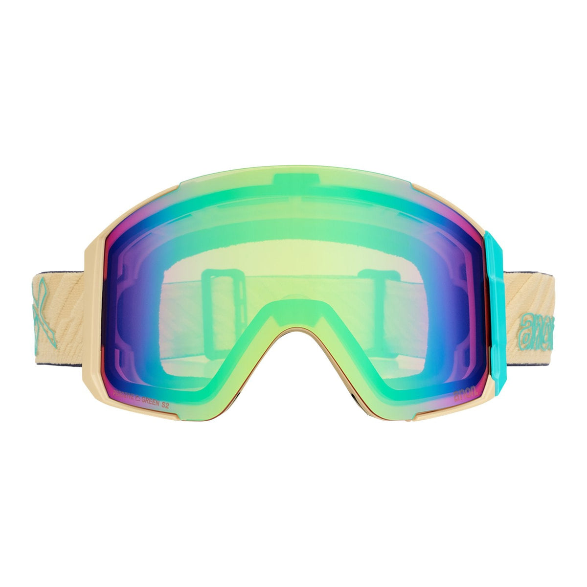 Sync Goggles + Bonus Lens + Mfi Face Mask Beechwood - Perceive Variable Green Lens (22% / S2) w/ Perceive Cloudy Pink Lens (53% / S1) - Image 2