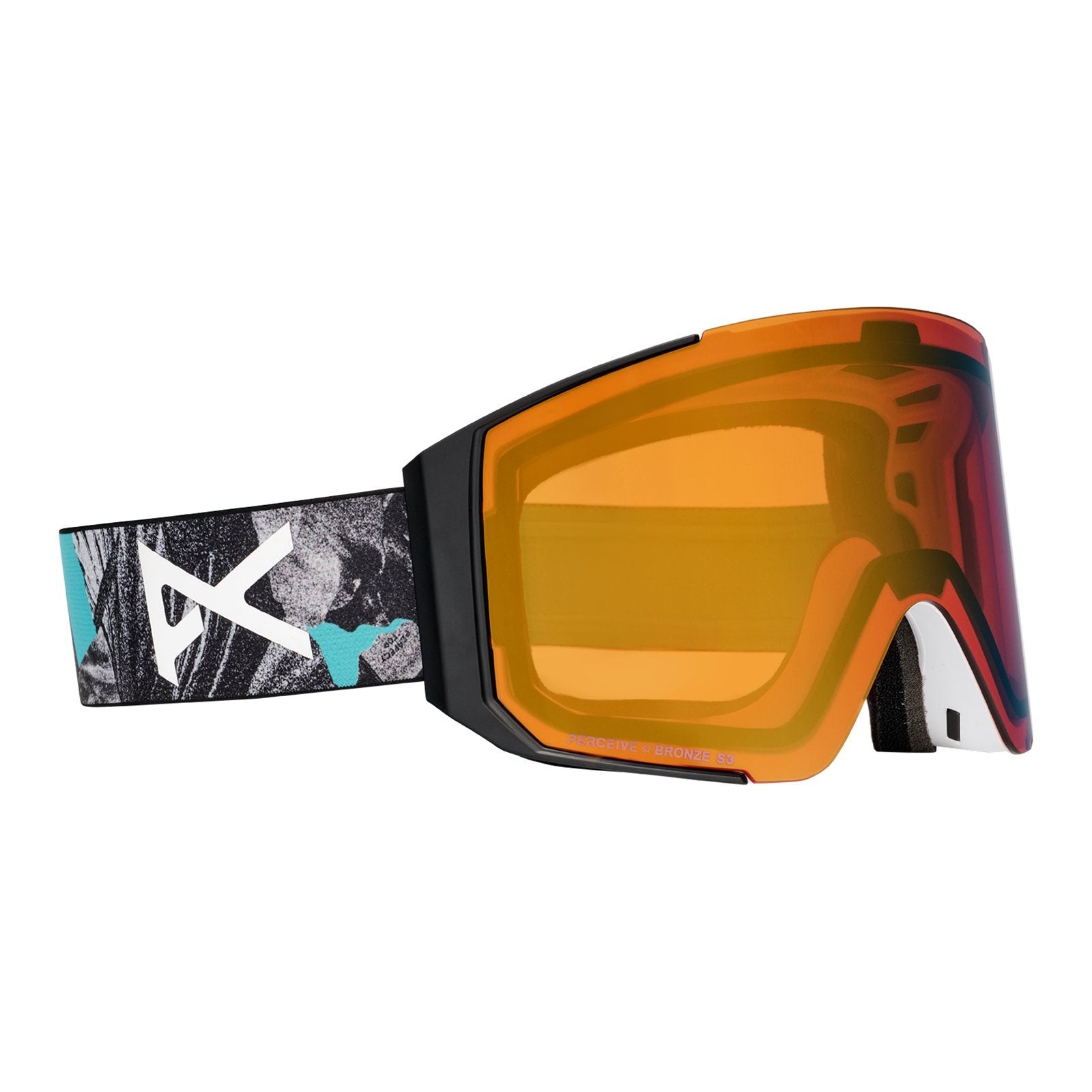 Sync Low Bridge Fit Goggles + Bonus Lens + Mfi Face Mask Grunge - Perceive Sunny Bronze Lens (17% / S3) w/ Perceive Cloudy Burst Lens (59% / S1) - Image 3