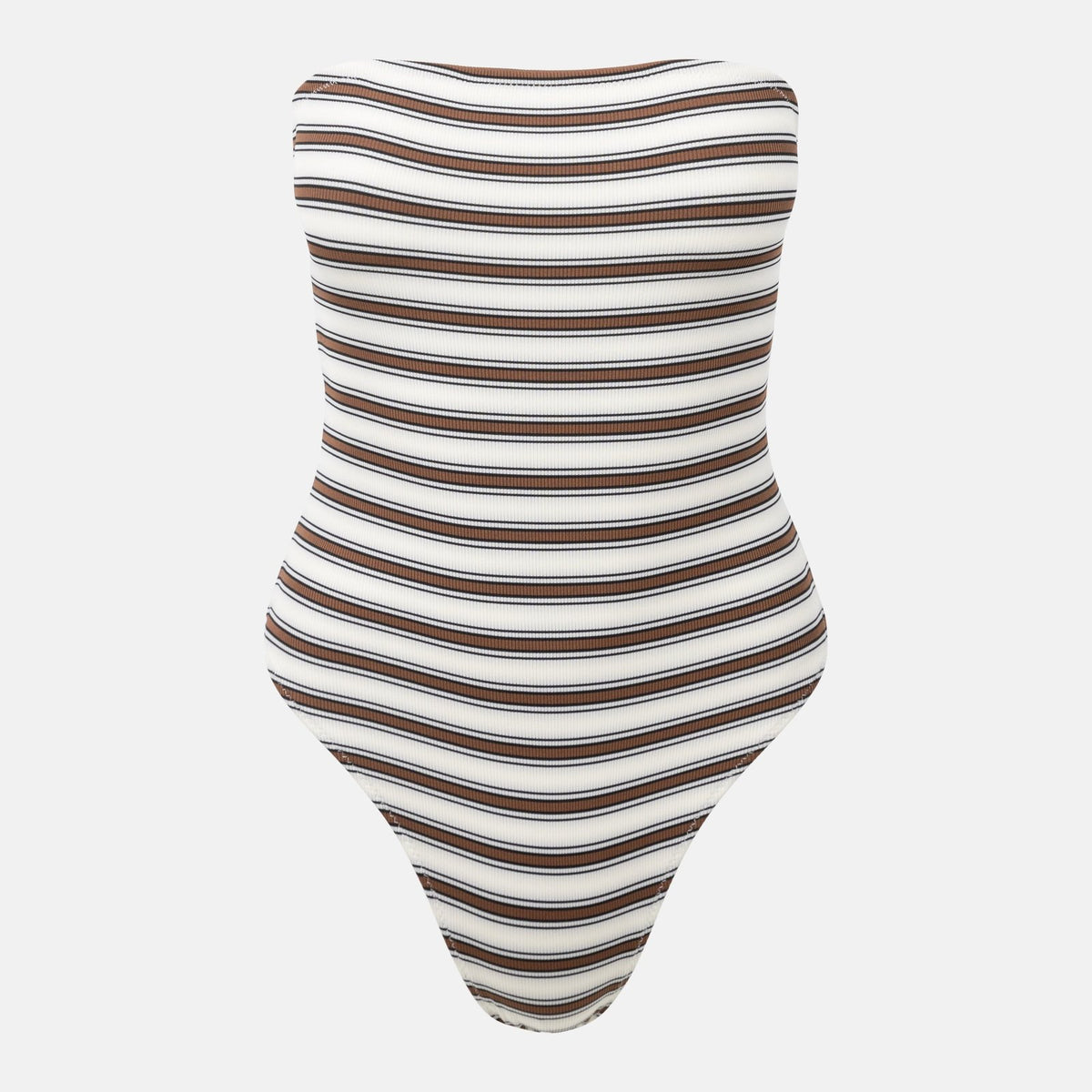 Tami Stripe Strapless One Piece Chocolate - Image 1