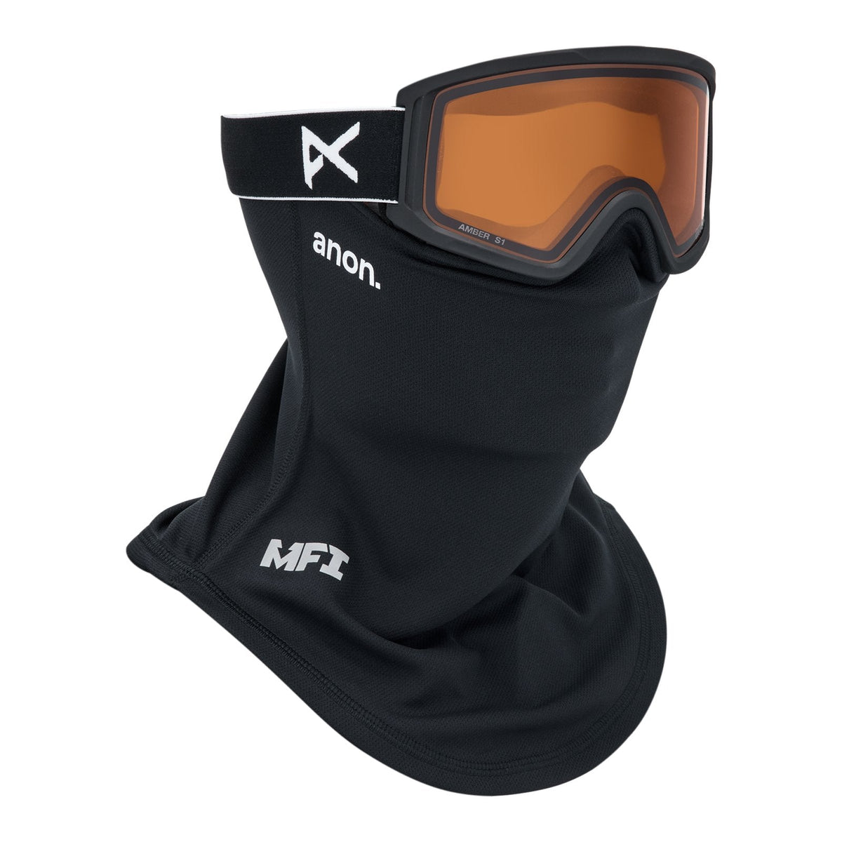 Tracker 2.0 Low Bridge Fit Goggles + Mfi Face Mask Black - Amber Lens (55% / S1) - Image 5