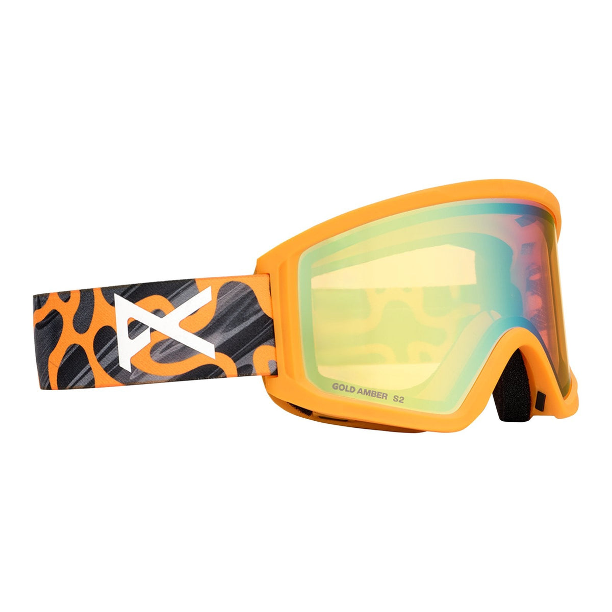 Tracker 2.0 Low Bridge Fit Goggles + Mfi Face Mask Blobs - Gold Amber Lens (32% / S2) - Image 3