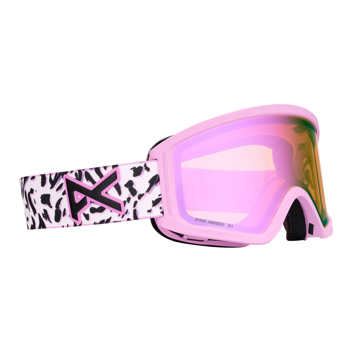 Tracker 2.0 Low Bridge Fit Goggles + Mfi Face Mask Leopard Pink - Pink Amber Lens (50% / S1) - Image 3